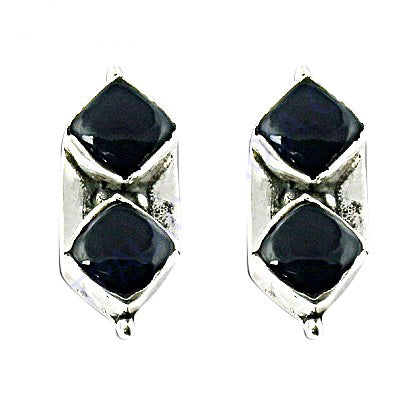 925 silver onyx stone earrings for women | black gemstone jewelry