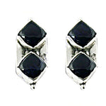 将图像加载到图库查看器中， 925 Silver Onyx Stone Earrings for Women | Black Gemstone Jewelry
