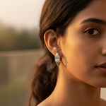 将图像加载到图库查看器中， Silver Cubic Zirconia Hoop Earrings | Women's Daily Wear
