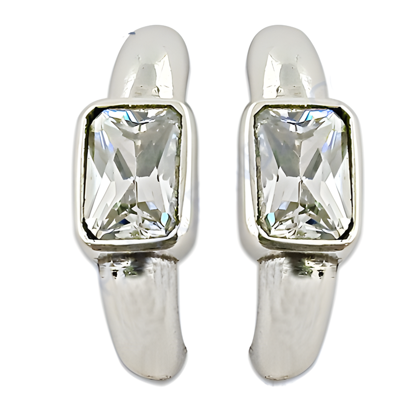 Hot! Dazzling Cubic Zirconia Silver Gemstone Earrings Jewelry, 925 Sterling Silver Jewelry