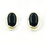 将图像加载到图库查看器中， Silver Stud Earrings with Black Onyx Stone | Women's Jewelry

