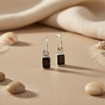将图像加载到图库查看器中， 925 Silver Black Stone Drop Earrings for Women | Gift Jewelry
