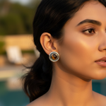 将图像加载到图库查看器中， 925 Silver Tiger Eye Stud Earrings | Gemstone Jewelry for Women
