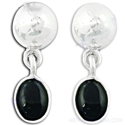 925 silver onyx drop earrings for women | daily wear