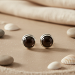 将图像加载到图库查看器中， 925 Silver Black Pearl Stud Earrings | For Women | Gift
