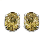 将图像加载到图库查看器中， Yellow Citrine Stud Earrings in Sterling Silver | For Women
