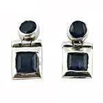 将图像加载到图库查看器中， Silver Sapphire Drop Earrings for Women | Statement Jewelry
