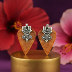 Load image into Gallery viewer, Silver Statement Earrings with Stone | Women&#39;s Jewelry Gift
