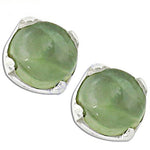 将图像加载到图库查看器中， Silver Stud Earrings with Green Gemstone | Women's Jewelry
