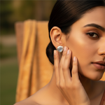 Load image into Gallery viewer, 925 Silver Moonstone Stud Earrings for Women | Daily Wear
