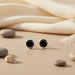 将图像加载到图库查看器中， 925 Silver Black Onyx Stud Earrings for Women | Daily Wear

