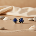 Load image into Gallery viewer, 925 Silver Blue Gemstone Stud Earrings | Women's Jewelry Gift
