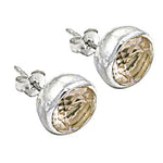将图像加载到图库查看器中， Silver Stud Earrings with Champagne CZ | Women's Jewelry Gift

