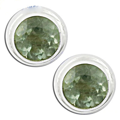 925 silver green gemstone stud earrings | women's jewelry