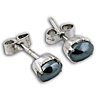 Silver Hematite Stud Earrings | Women's Jewelry | Gift