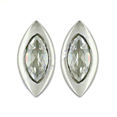 Silver marquise crystal stud earrings | women's jewelry gift