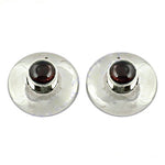 将图像加载到图库查看器中， Silver Stud Earrings with Garnet Gemstone | Women's Jewelry Gift
