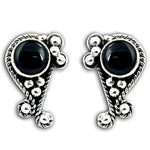 将图像加载到图库查看器中， 925 Silver Black Onyx Stud Earrings for Women | Daily Wear
