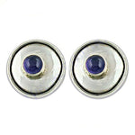将图像加载到图库查看器中， 925 Silver Stud Earrings with Blue Gemstone for Women
