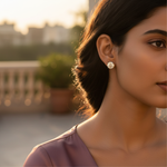 Load image into Gallery viewer, Silver Stud Earrings | Round Cut Diamond Studs | For Women
