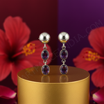 Load image into Gallery viewer, 925 Silver Amethyst Drop Earrings | Women&#39;s Dangle Earrings
