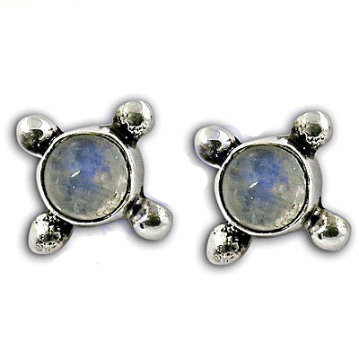 925 silver moonstone stud earrings for women | daily wear gift
