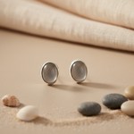 Load image into Gallery viewer, Silver Stone Stud Earrings for Women | Daily Wear Jewelry
