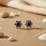 将图像加载到图库查看器中， 925 Silver Lapis Lazuli Stud Earrings for Women | Gemstone Jewelry
