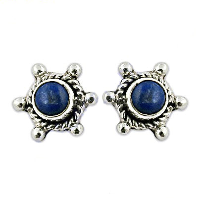 925 silver lapis lazuli stud earrings for women | gemstone jewelry