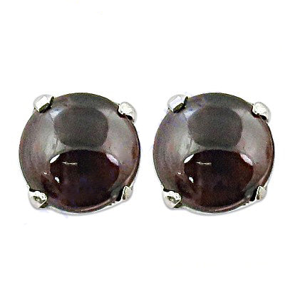 Silver Stud Earrings | Round Gemstone Studs for Women