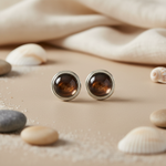 将图像加载到图库查看器中， Tiger Eye Stud Earrings | Gemstone Jewelry for Women
