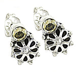 将图像加载到图库查看器中， 925 Silver Citrine Stud Earrings | Floral Design for Women

