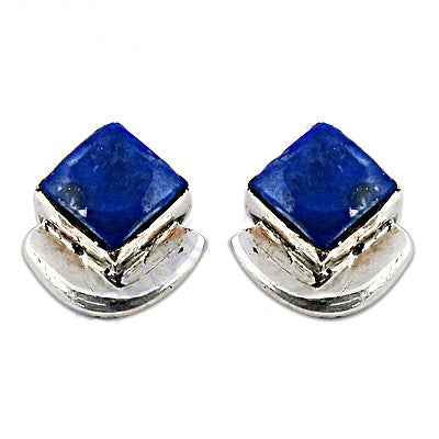 925 silver lapis lazuli stud earrings for women | daily wear