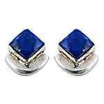 将图像加载到图库查看器中， 925 Silver Lapis Lazuli Stud Earrings for Women | Daily Wear
