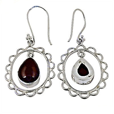 925 silver garnet teardrop earrings for women | dangle jewelry