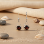 将图像加载到图库查看器中， 925 Silver Black Gemstone Teardrop Earrings for Women

