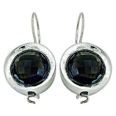 Silver black gemstone earrings for women | dangle earrings