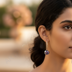 Load image into Gallery viewer, 925 Silver Amethyst Drop Earrings for Women | Floral Jewelry
