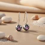 将图像加载到图库查看器中， 925 Silver Amethyst Drop Earrings for Women | Floral Jewelry

