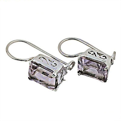 925 silver amethyst drop earrings for women | daily wear gift