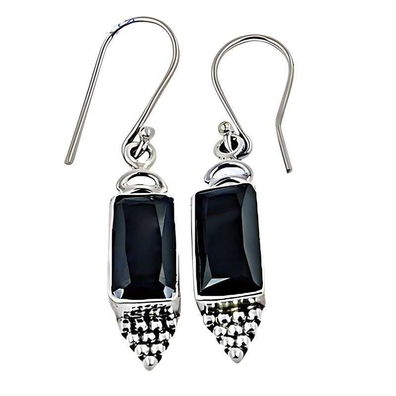 Hot Sale Black Zirconia Silver Earring Black Cz Earrings Cz Earrings