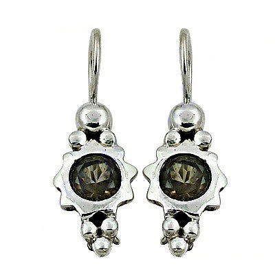 925 silver smoky quartz earrings for women | dangle earrings