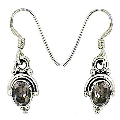 925 silver smoky quartz drop earrings for women | dangle earrings