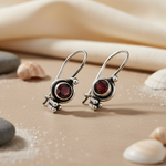 将图像加载到图库查看器中， 925 Silver Garnet Earrings for Women | Dangle Earrings
