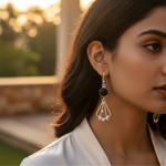 Load image into Gallery viewer, 925 Silver Onyx Drop Earrings for Women | Dangle Earrings
