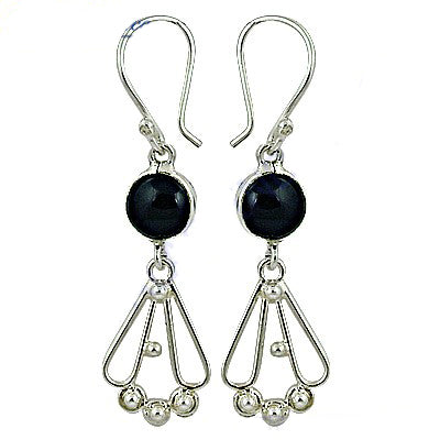 925 silver onyx drop earrings for women | dangle earrings