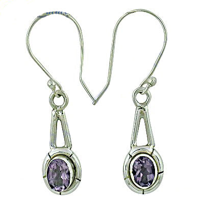 925 silver amethyst drop earrings for women | dangle earrings