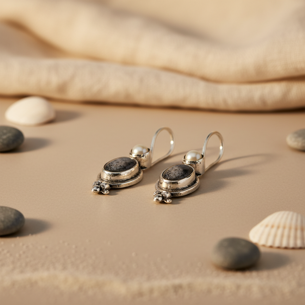 925 Sterling Silver Pearl & Gemstone Earrings for Women