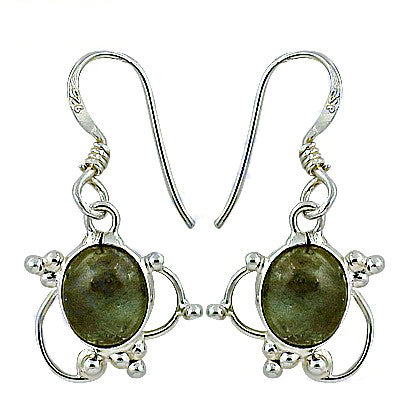 925 silver green gemstone earrings for women | daily wear