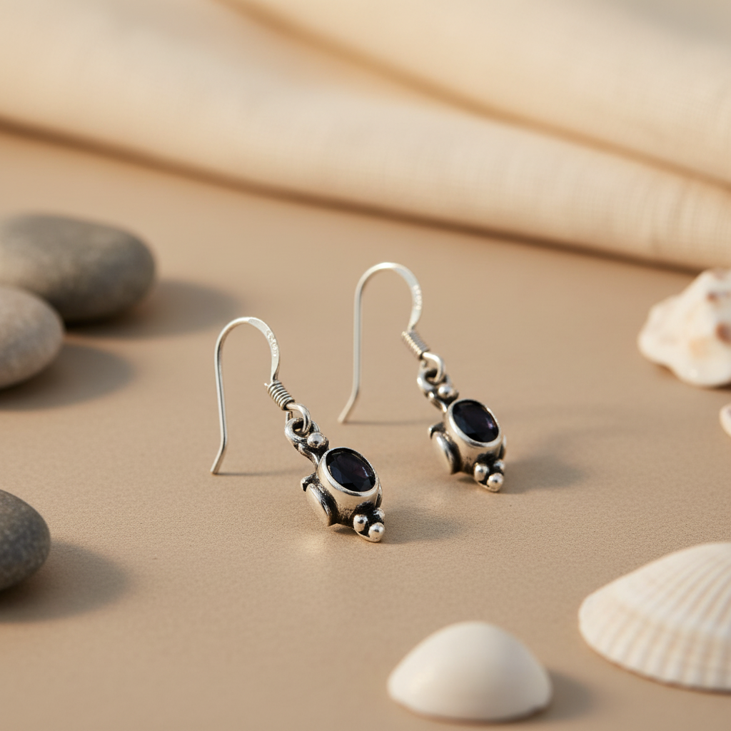 925 Silver Black Onyx Dangle Earrings for Women | Gift